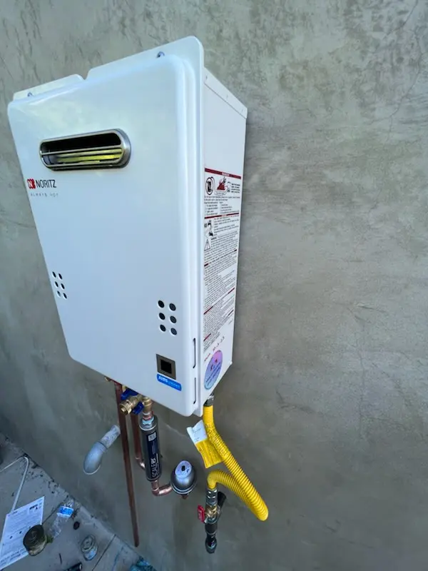 Tankless water heater installation for Dugan homes